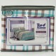 100G QUEEN SIZE PRINTED CHECK BED SHEET 4-PIECE SET 8PC/CS